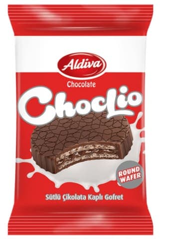 Aldiva Choclio Yuvarlak Sütlü Çikolata Kaplamali & Cikolata Kremali Gofret 20 gr