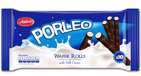 Aldiva Porleo Süt Kreması ve Kakaolu Rulo Gofret 40 gr