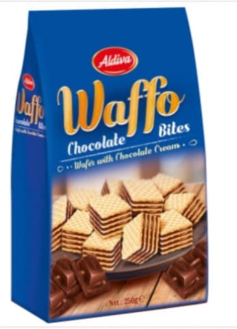 Aldiva Waffo Bites Cup Gofret Çikolata Kremalı Poşet 250 gr