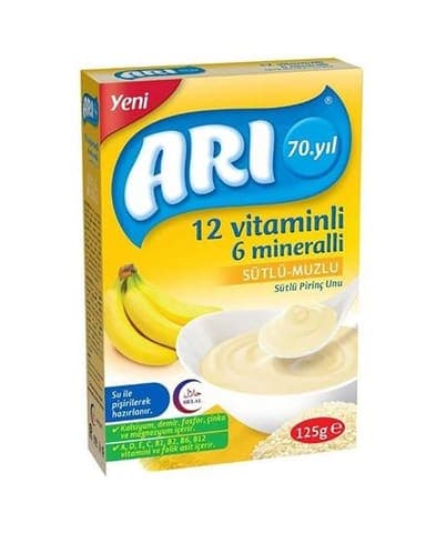 Arı Bebek Maması Muzlu Sütlü Pirinç Unu 125 gr