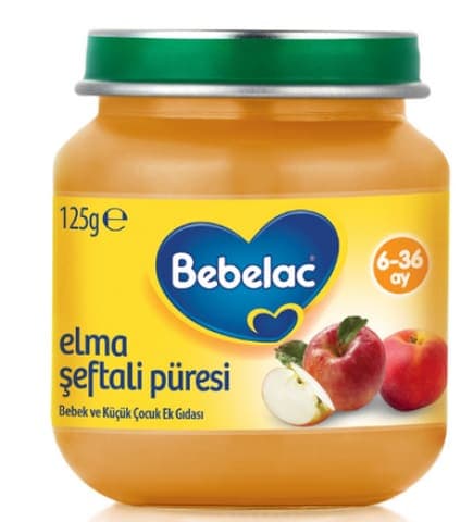 Bebelac Elma Şeftali Püresi Bebek Maması 125 gr