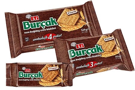 ETİ Burçak Tam Buğday Unlu Bisküvi 393 gr