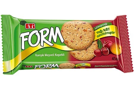 ETİ Form Karışık Meyveli Kepekli Bisküvi 45 gr