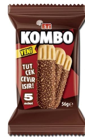 Eti Kombo Hindistan Cevizi ve Çikolata Kaplamalı Bisküvi 56 gr