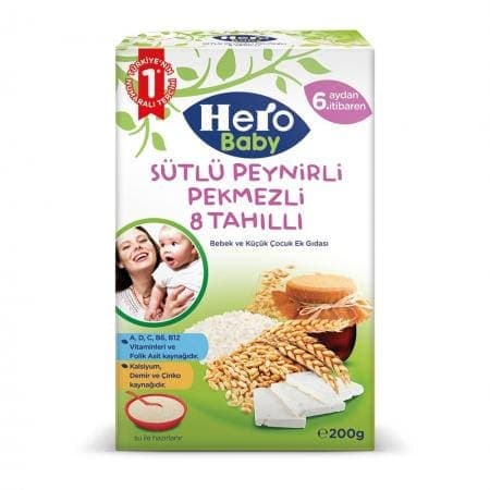 Hero Baby Bebek Maması Sütlü Meyveli & 8 Tahıllı 200 gr