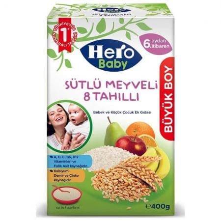 Hero Baby Bebek Maması Sütlü Meyveli & 8 Tahıllı 400 gr
