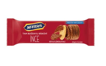 Mc Vitie's Tam Buğday Bisküvi Sütlü Çikolata İnce 93 gr