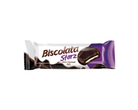 Şölen Biscolata Starz Bitter Kaplamalı Süt Kremalı Bisküvi 50 gr