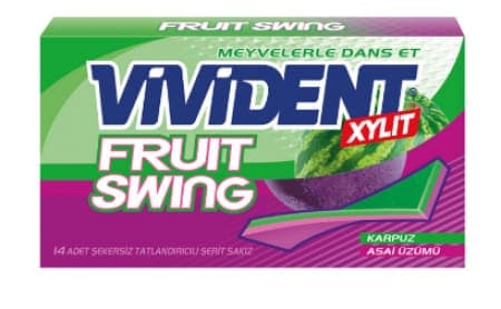 Vivident Fruit Swing Karpuz&Asai Üzümü Aromalı Sakız 26 gr