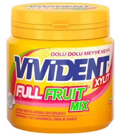 Vivident Full Fruit Mix Meyveli Sakız 90 gr