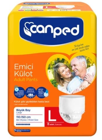 Canped Emici Külot Yetişkin Bezi Beden L 8 ADET