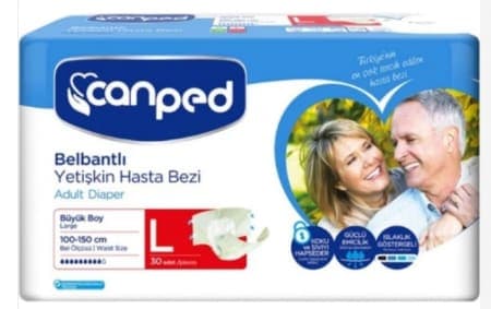 Canped Belbantlı Yetişkin Hasta Bezi Beden L 30 adet