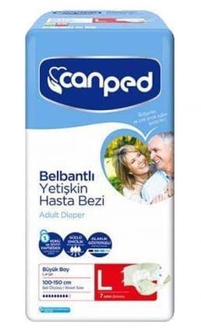 Canped Belbantlı Yetişkin Hasta Bezi Beden L 7 adet
