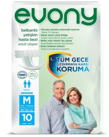 Evony Yetişkin Bezi Orta 10 adet