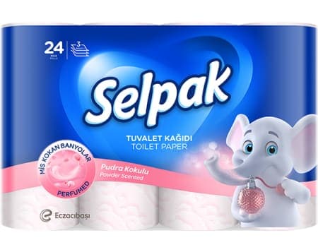Selpak Parfümlü Tuvalet Kağıtları (Pudra) 24 Adet