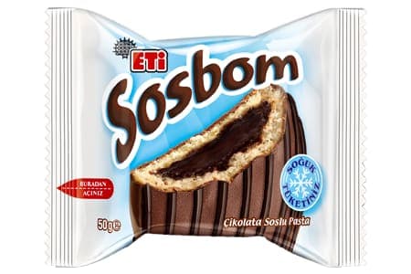 ETİ Sosbom Çikolata Kaplı & Çikolata Soslu Kek 50 gr