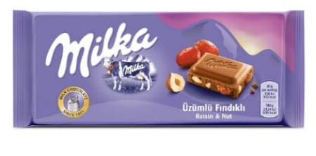 Milka Tablet Çikolata Üzümlü Fındıklı 80 gr