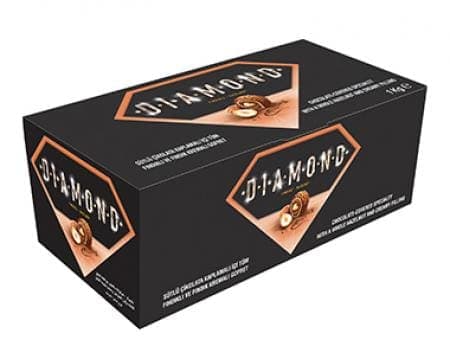 Şölen Diamond Sütlü Çikolata Kaplı Bütün ve Fındık Kremalı Gofret 1 kg