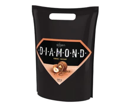 Şölen Diamond Sütlü Çikolata Kaplı Bütün ve Fındık Kremalı Gofret 250 gr