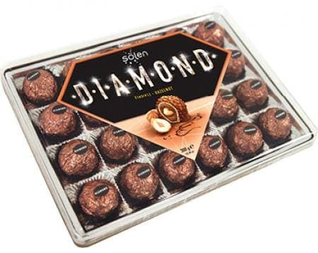Şölen Diamond Sütlü Çikolata Kaplı Bütün ve Fındık Kremalı Gofret 300 gr