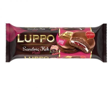 Şölen Luppo Vişne Marmelatlı ve Kakaolu Sandviç Kek Kaplamalı Sütlü Çikolata 184 gr
