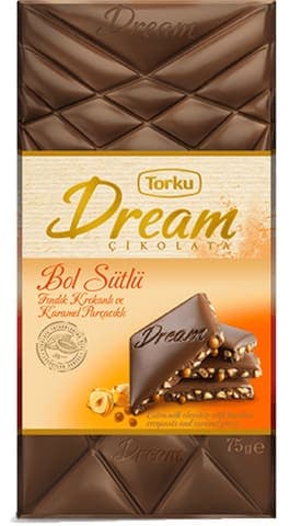 Torku Dream Bol Fındıklı Kroket ve Karamel Cipsli Sütlü Çikolata 75 gr