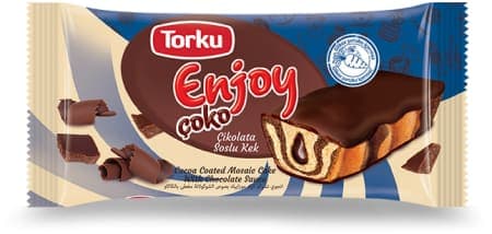 Torku Enjoy Çoko Kakao Kaplamalı Çikolata Soslu Mozaik Kek 55 gr